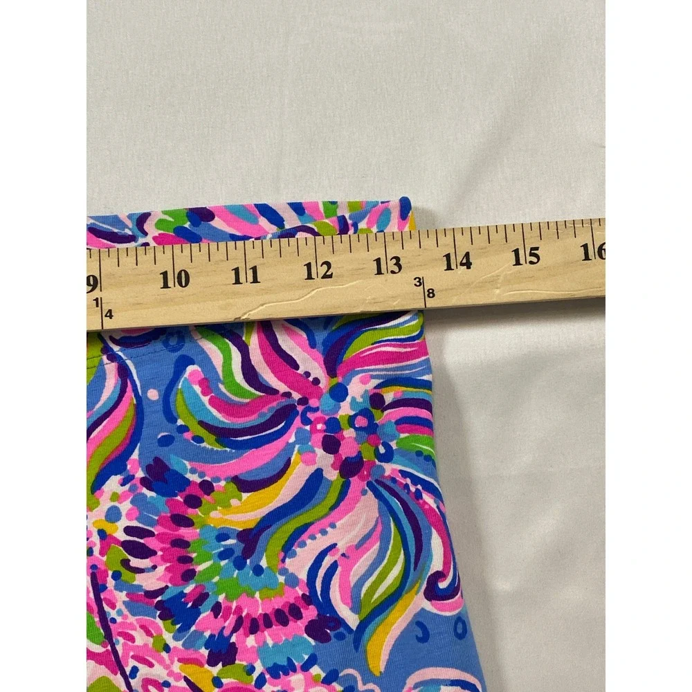 Lilly Pulitzer Girls XL 12-14‎ Blue Pink Paisley Floral Print Leggings Pants